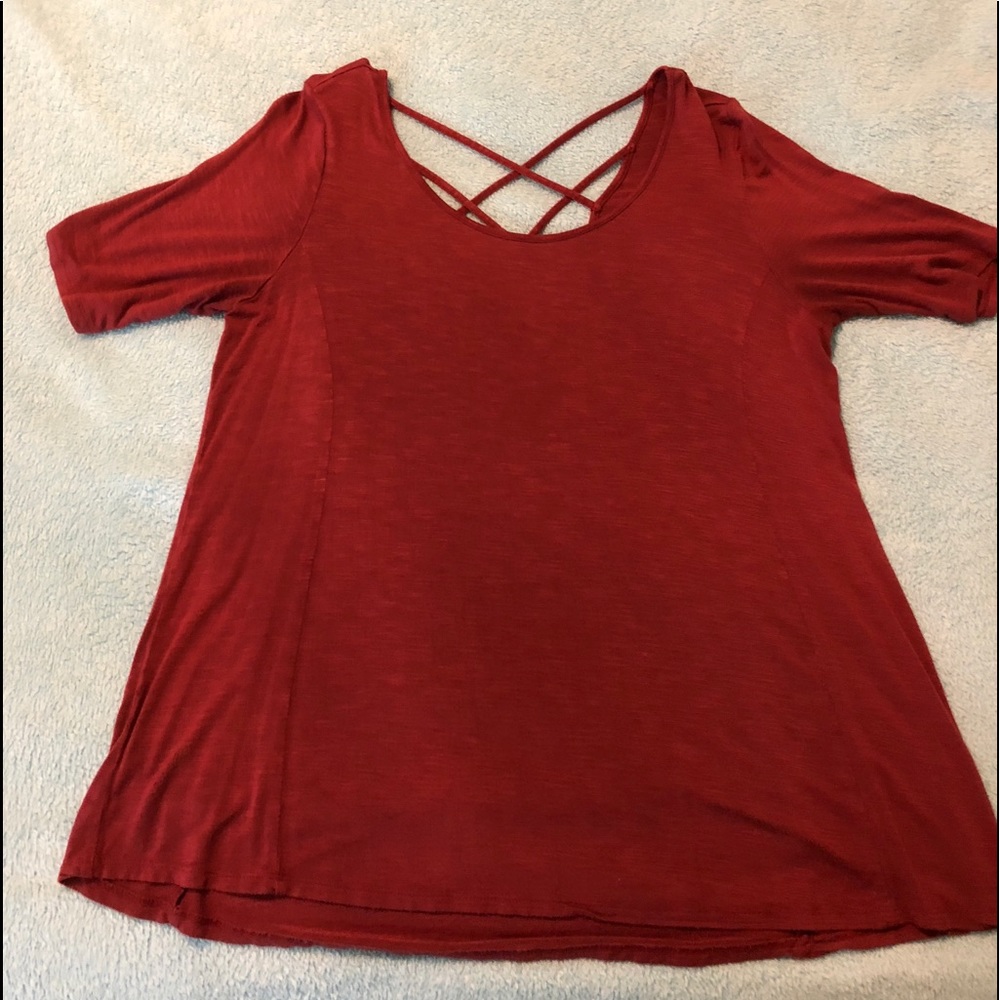 Maroon Top With Crossback